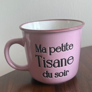 Pink Ceramic Mug with French Text